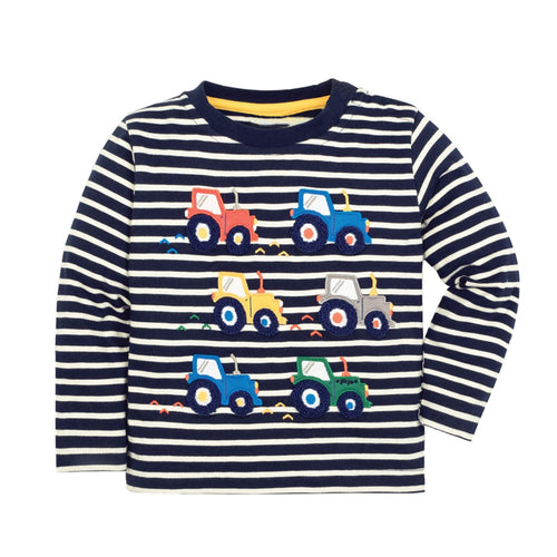 Jungen Langarmshirt mit lustigem Traktor-Motiv EB