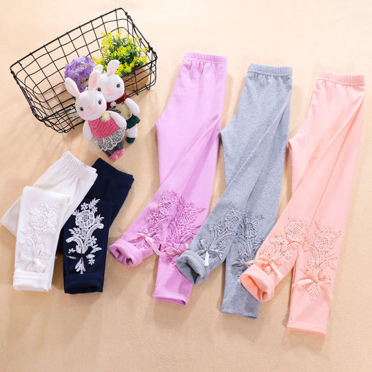 Damen Leggings mit elegantem Blumenstickdesign EB