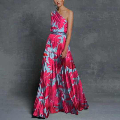 Damen Maxikleid mit schulterfreiem Schnitt und floralem Design EB