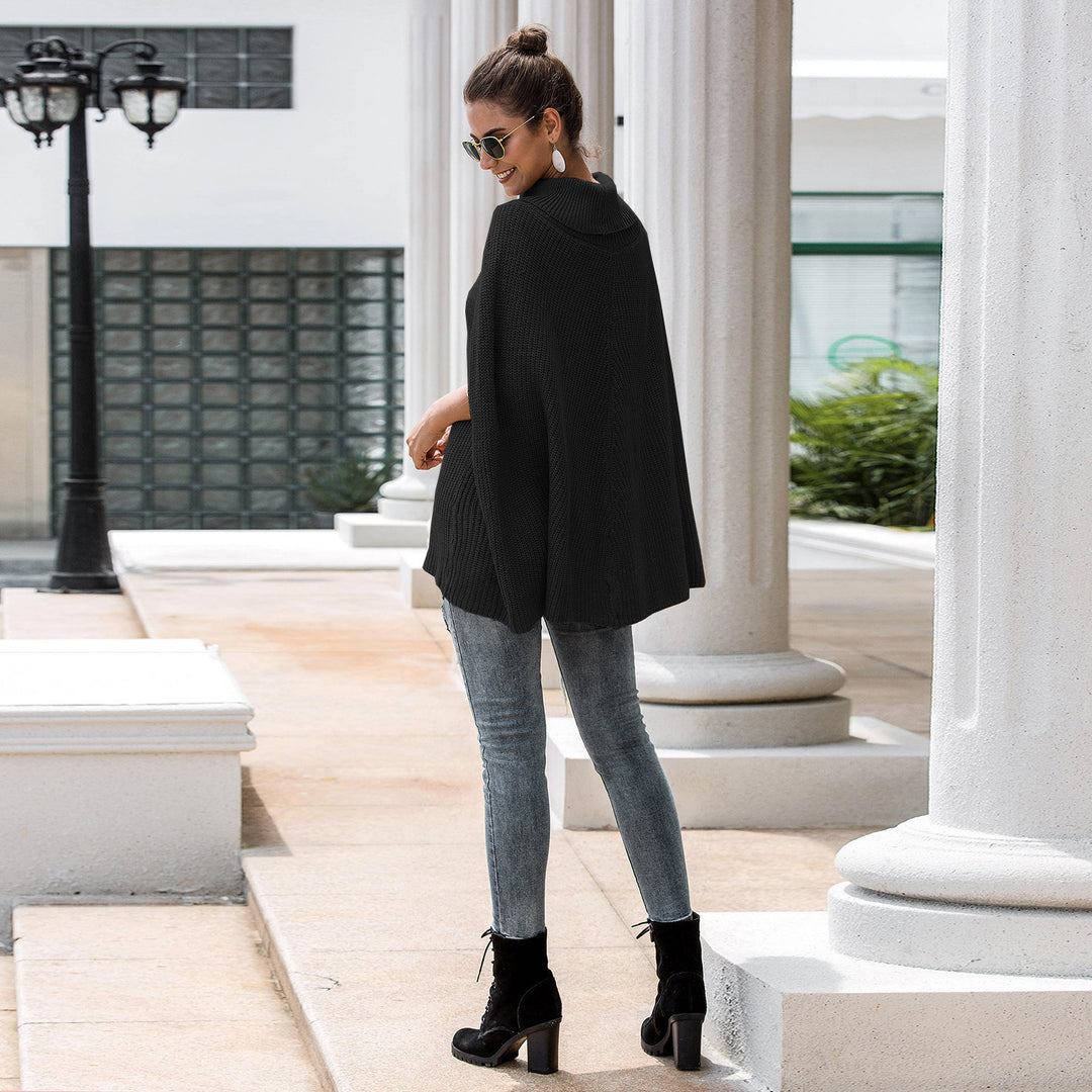 Damen Cape-Pullover mit strukturiertem Design und weitem Schnitt EB