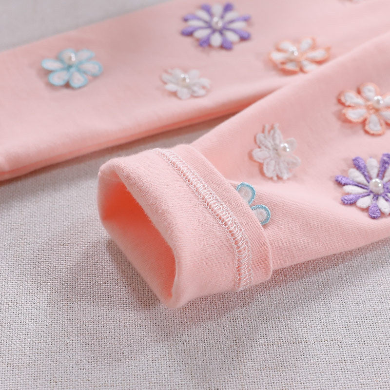 Mädchen Leggings mit floralem Applikationsdesign EB