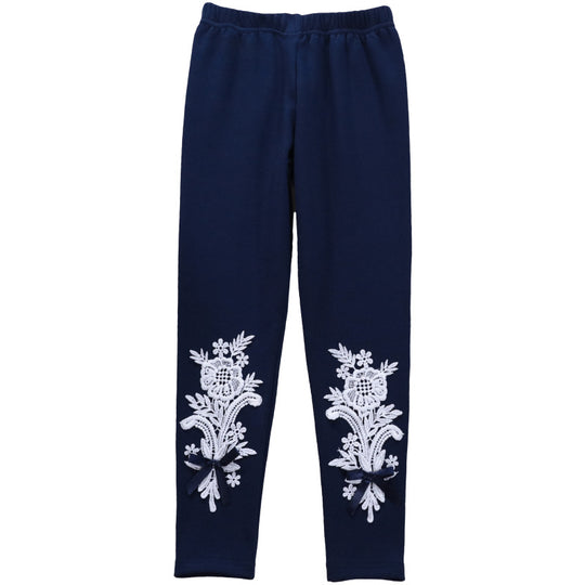 Damen Leggings mit elegantem Blumenstickdesign EB