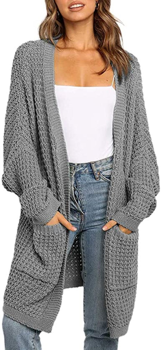 Damen Strickcardigan mit großzügigen Taschen und lockerer Passform EB