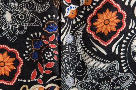 Damen Kurzarmbluse mit floralen Mustern und feiner Struktur EB