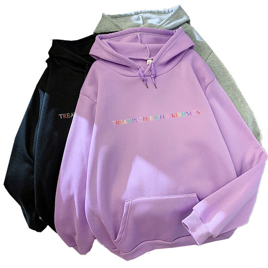Damen nan lässiger Oversize-Kapuzenpullover mit holografischem Schriftzug, Kängurutasche und angerautem Fleece EB