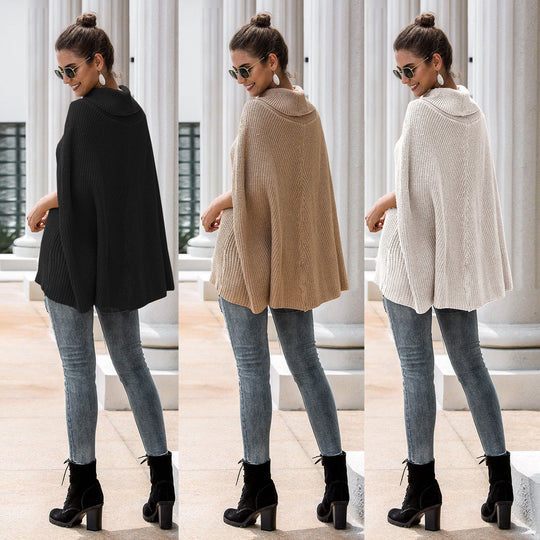 Damen Strickponcho mit modischem Design und hochwertiger Verarbeitung EB