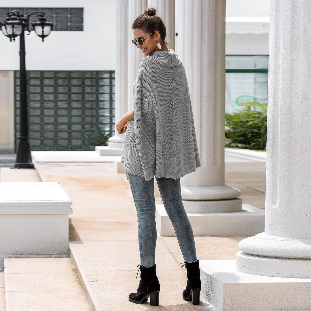 Damen Cape-Pullover mit strukturiertem Design und weitem Schnitt EB