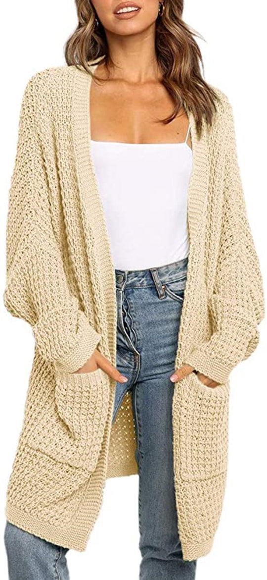 Damen Strickcardigan mit großzügigen Taschen und lockerer Passform EB