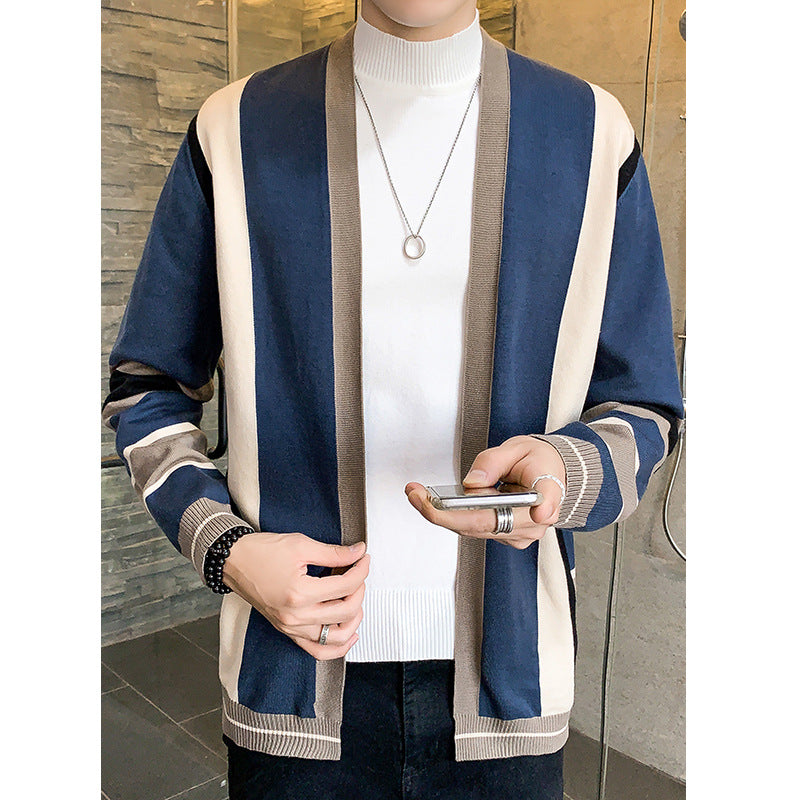 Herren Strickjacke mit modernem Farbblockdesign EB