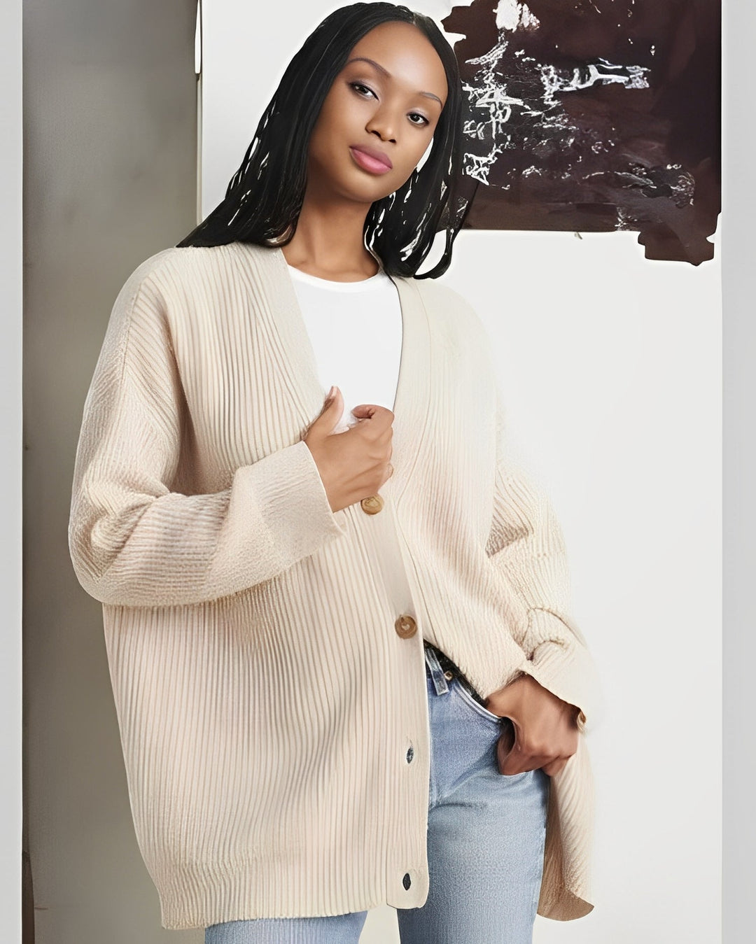 EB | Lässiger Oversize Strickcardigan aus Kaschmir für Damen