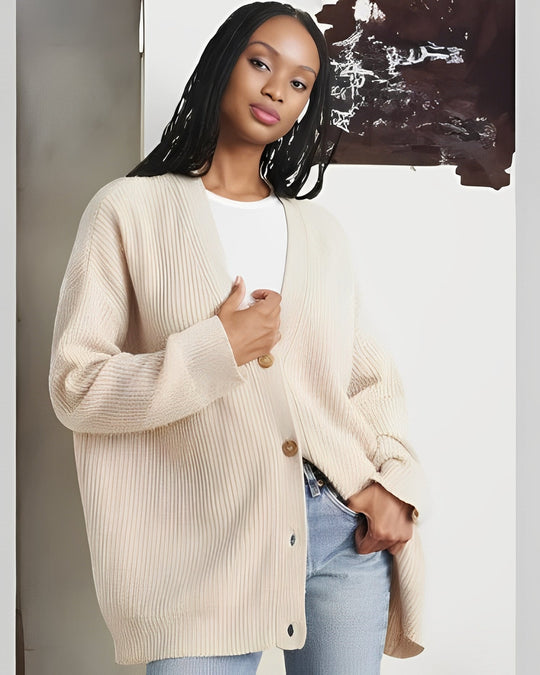 EB | Lässiger Oversize Strickcardigan aus Kaschmir für Damen