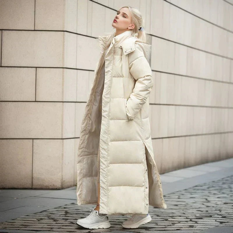 EB | Langer Wintermantel für Damen, stilvoll und warm