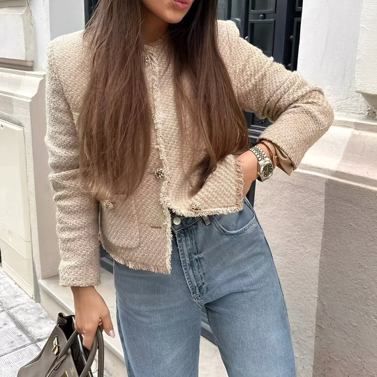 EB | Stilvolle Tweedjacke aus Wolle für Frauen