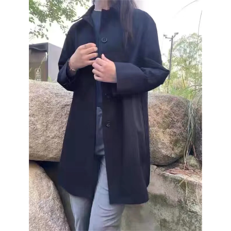 EB | Stylischer Einreihiger Kurzer Trenchcoat für Damen