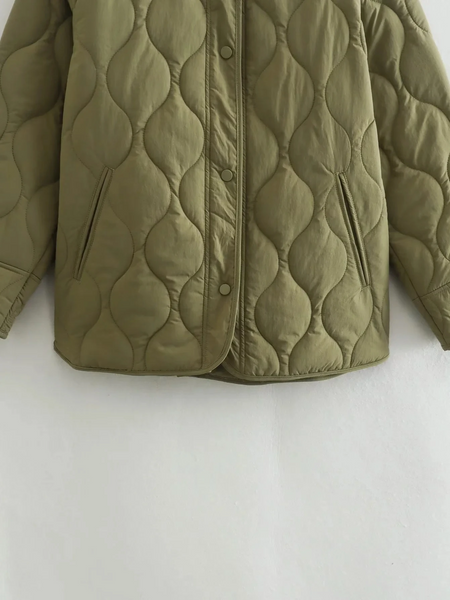 EB | Elegante Langarm-Steppjacke mit Ein-Knopf-Verschluss Ideal für Herbst/Winter