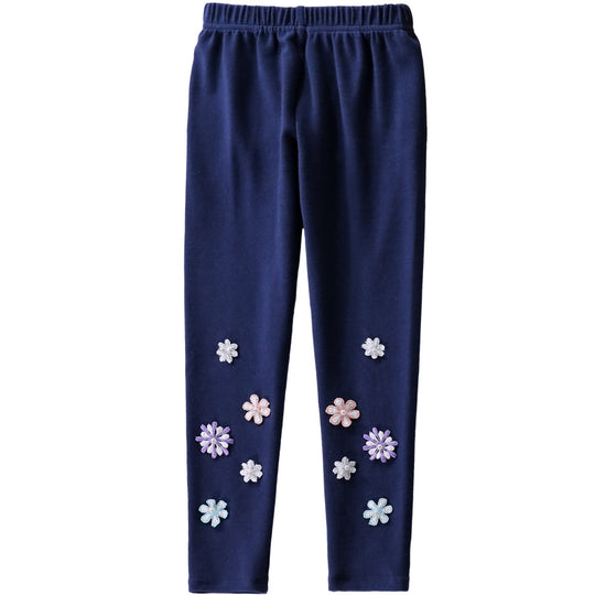 Mädchen Leggings mit floralem Applikationsdesign EB