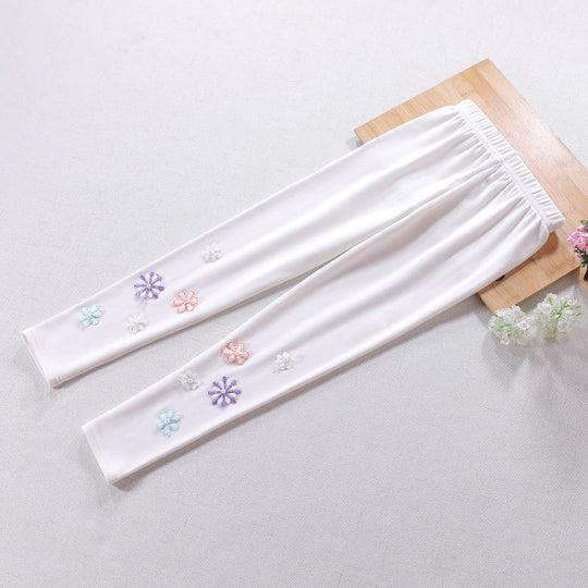 Mädchen Leggings mit floralem Applikationsdesign EB