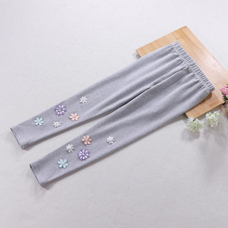 Mädchen Leggings mit floralem Applikationsdesign EB