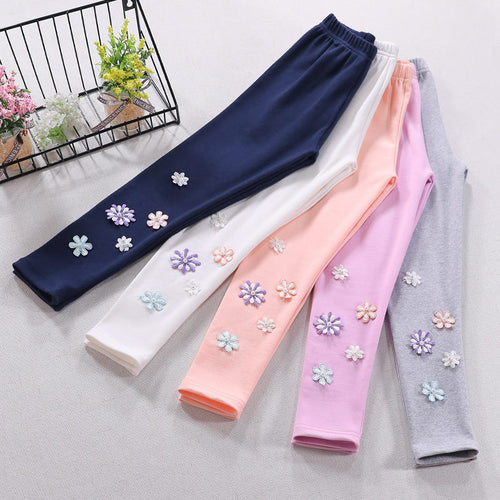 Mädchen Leggings mit floralem Applikationsdesign EB