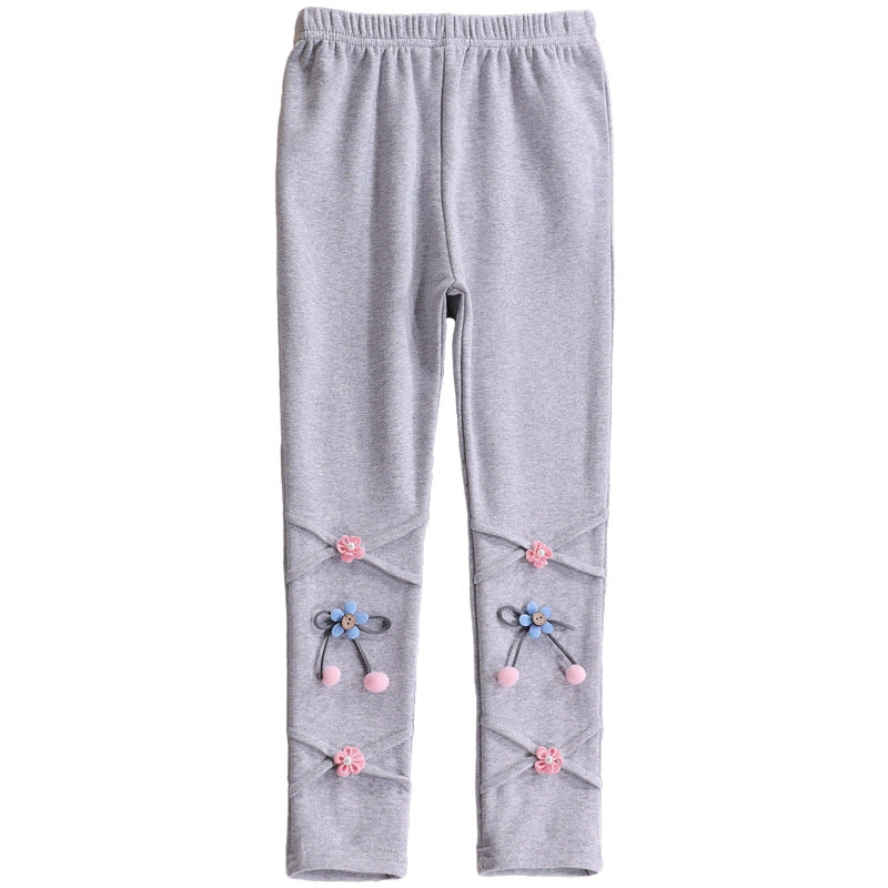 Mädchen Leggings mit floralen Applikationen EB