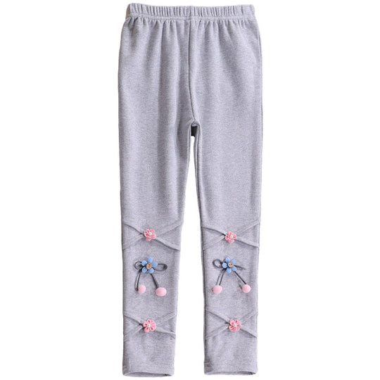 Mädchen Leggings mit floralen Applikationen EB