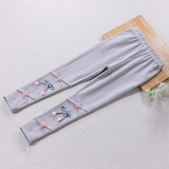 Mädchen Leggings mit floralen Applikationen EB