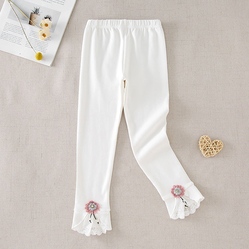 Damen Leggings mit dekorativen Rüschendetails EB