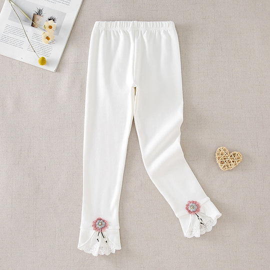 Damen Leggings mit dekorativen Rüschendetails EB