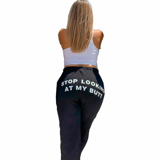 Damen Sportliche Freizeithose mit Statement Aufdruck EB