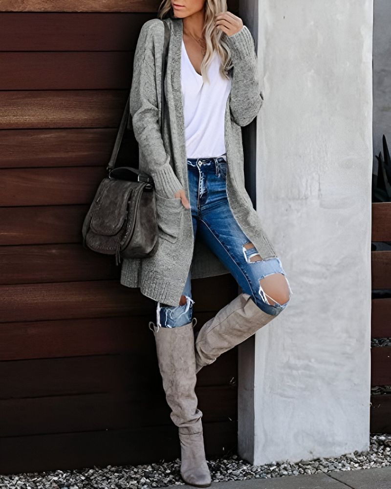 EB | Lässiger Strick-Cardigan mit Taschen