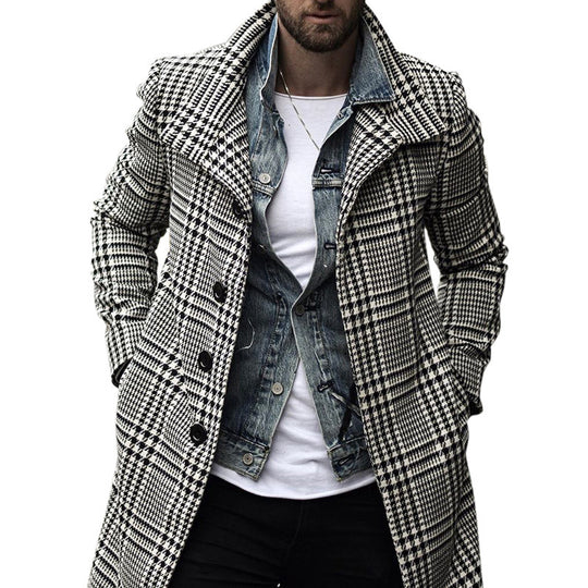Herren eleganter Karomantel mit moderner Schnittführung EB