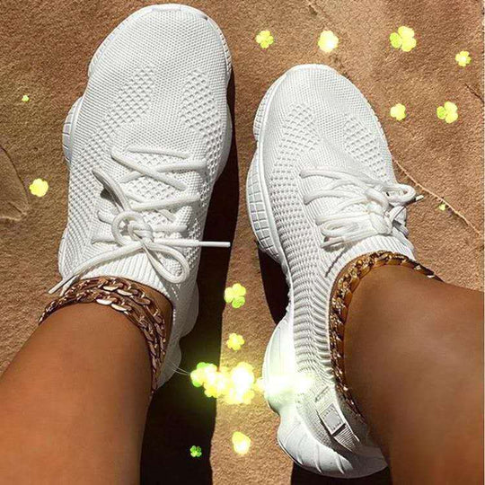 Damen elastische Sneakers mit atmungsaktivem Netzgewebe und rutschfester Sohle EB