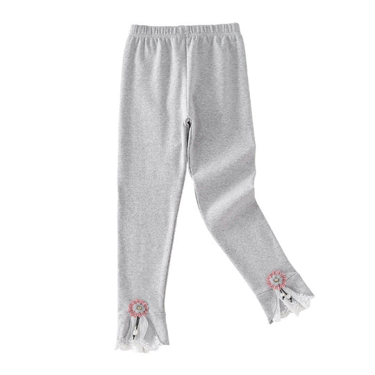 Damen Leggings mit dekorativen Rüschendetails EB