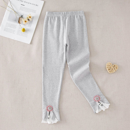 Damen Leggings mit dekorativen Rüschendetails EB