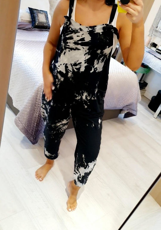 Damen lässiger Overall im urbanen Tie-Dye Design EB