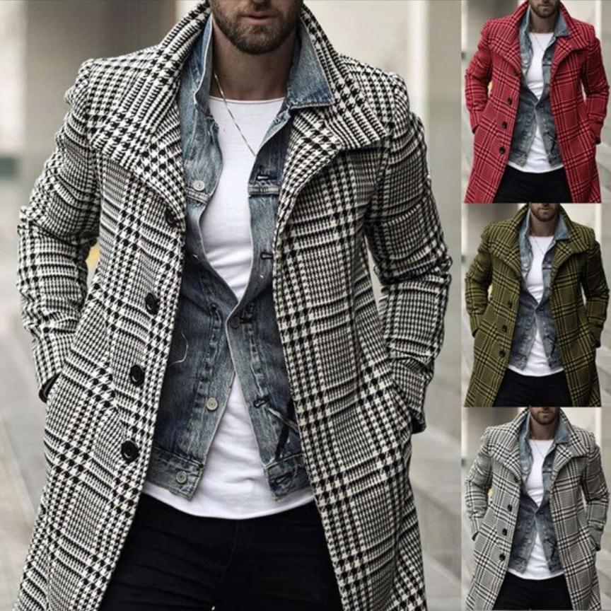 Herren eleganter Karomantel mit moderner Schnittführung EB