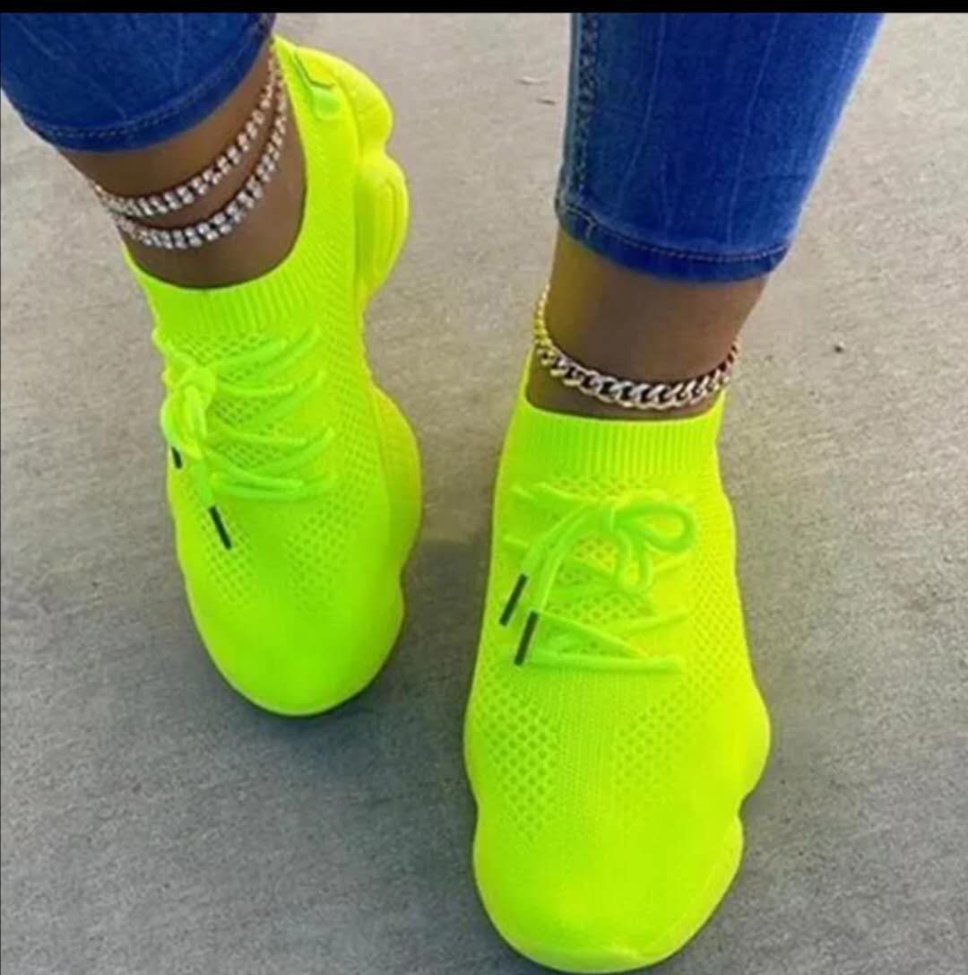 Damen elastische Sneakers mit atmungsaktivem Netzgewebe und rutschfester Sohle EB