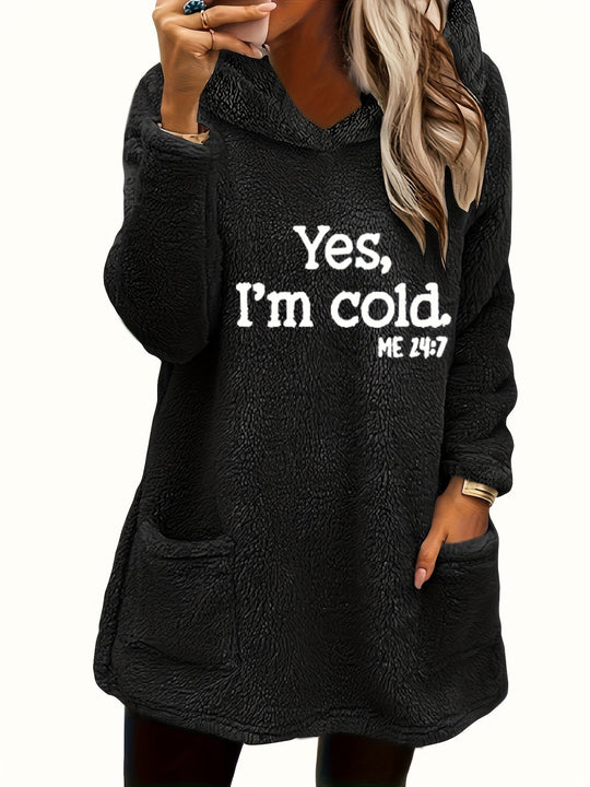 EB | Langer Hoodie mit Print Fleece Wärme und Komfort