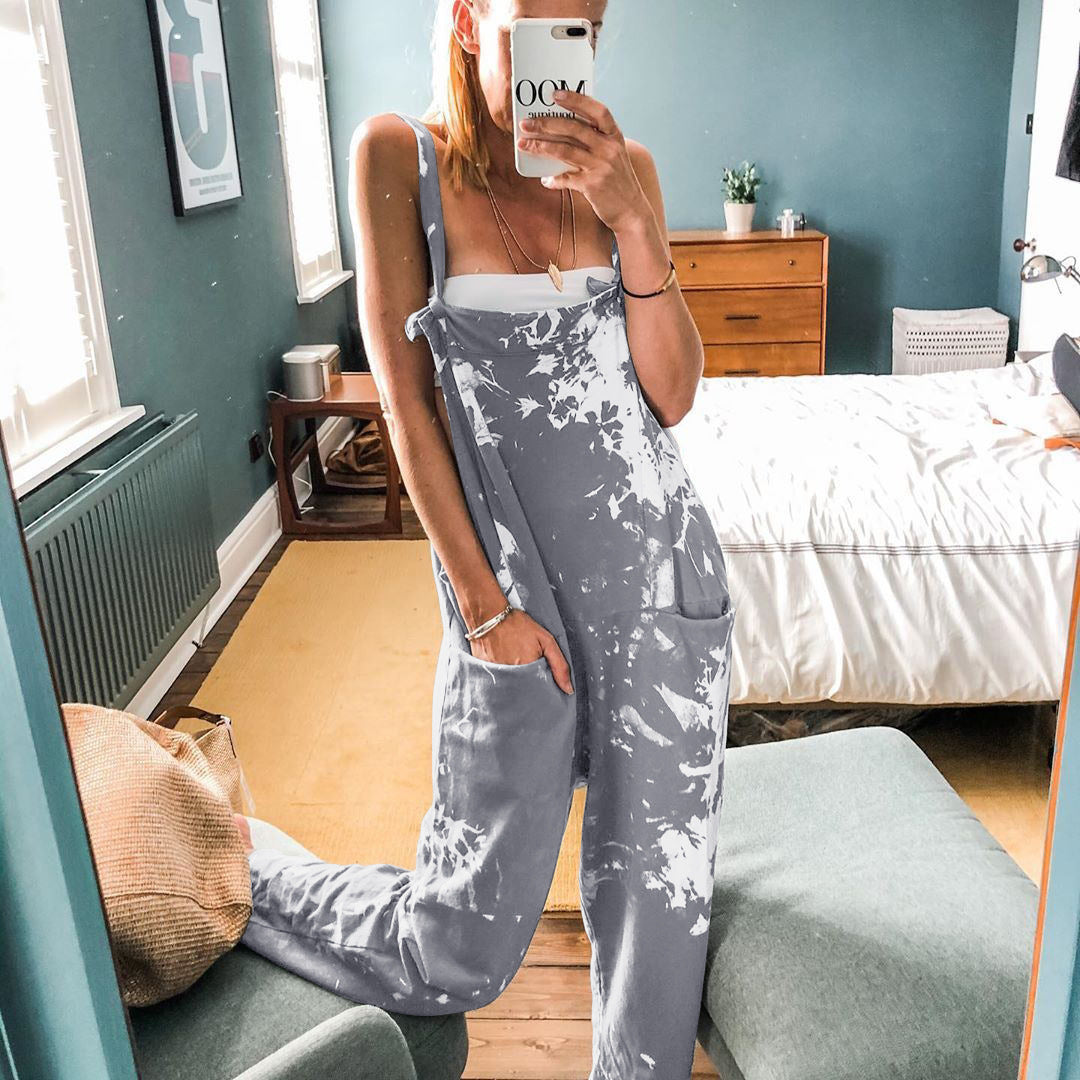 Damen lässiger Overall im urbanen Tie-Dye Design EB