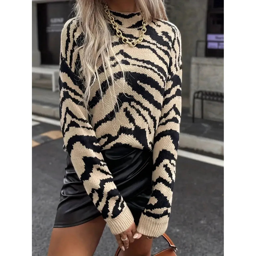 EB | Eleganter Zebra-Jersey für Damen für Herbst und Winter