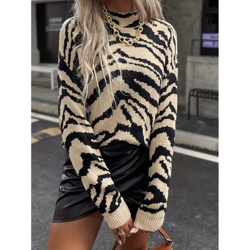 EB | Eleganter Zebra-Jersey für Damen für Herbst und Winter