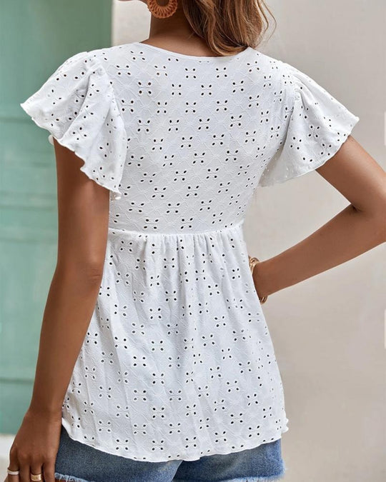 EB | Hohles Jacquard-Oberteil mit Fransen