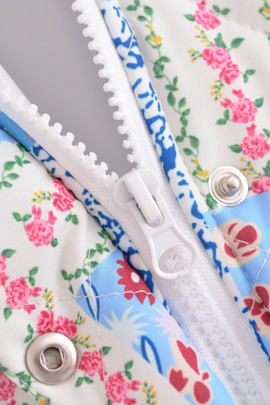 EB | Stehkragen Langarm Blumenmuster Baumwolljacke