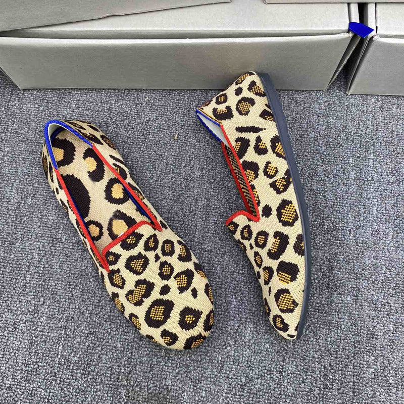 Damen Elegante Mokassins mit modernem Leopardenmuster EB