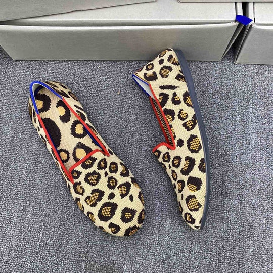 Damen Elegante Mokassins mit modernem Leopardenmuster EB