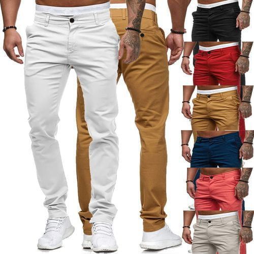 Herren nan schmal geschnittene Baumwollstretch-Chino mit mittlerer Leibhöhe und Komfortbund EB