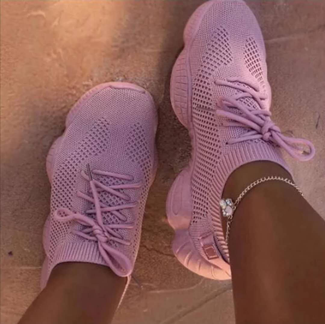 Damen elastische Sneakers mit atmungsaktivem Netzgewebe und rutschfester Sohle EB