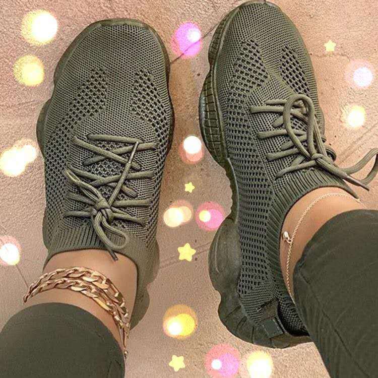 Damen elastische Sneakers mit atmungsaktivem Netzgewebe und rutschfester Sohle EB
