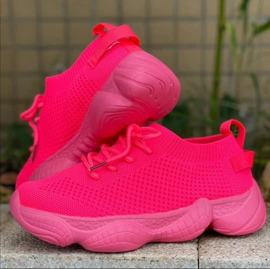 Damen elastische Sneakers mit atmungsaktivem Netzgewebe und rutschfester Sohle EB