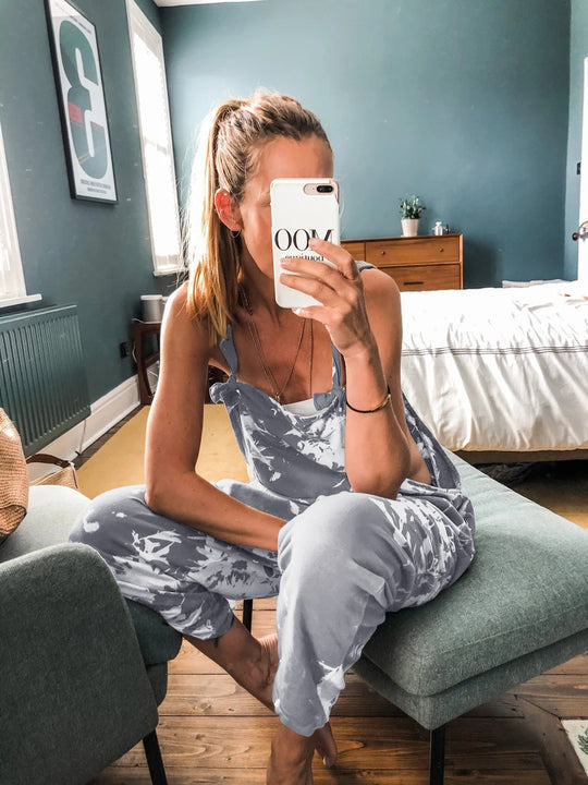 Damen lässiger Overall im urbanen Tie-Dye Design EB